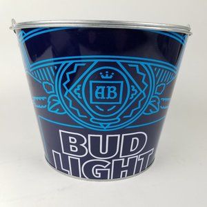"Bud Light" Budweiser Label Beer Bucket Blue - Man Cave, Bar